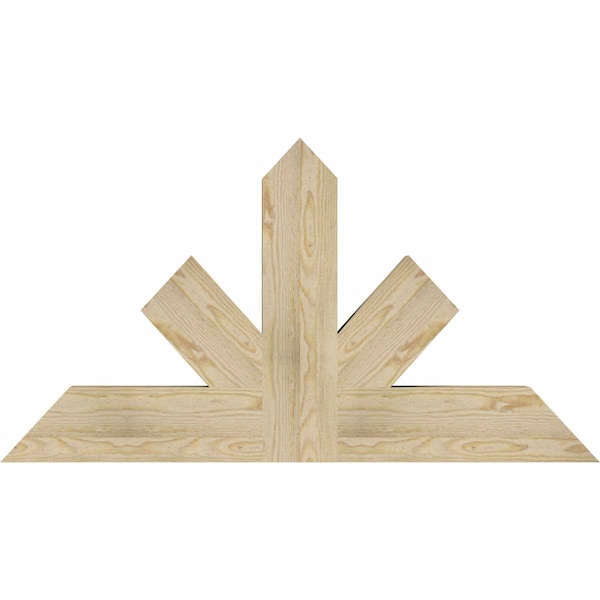 Ekena Millwork Saratoga Rough Sawn Timber Gable Bracket, Douglas Fir, 48"W x 26"H x 4"D x 6"F, 13/12 Pitch GBW048X26X0406SAR00RDF - main